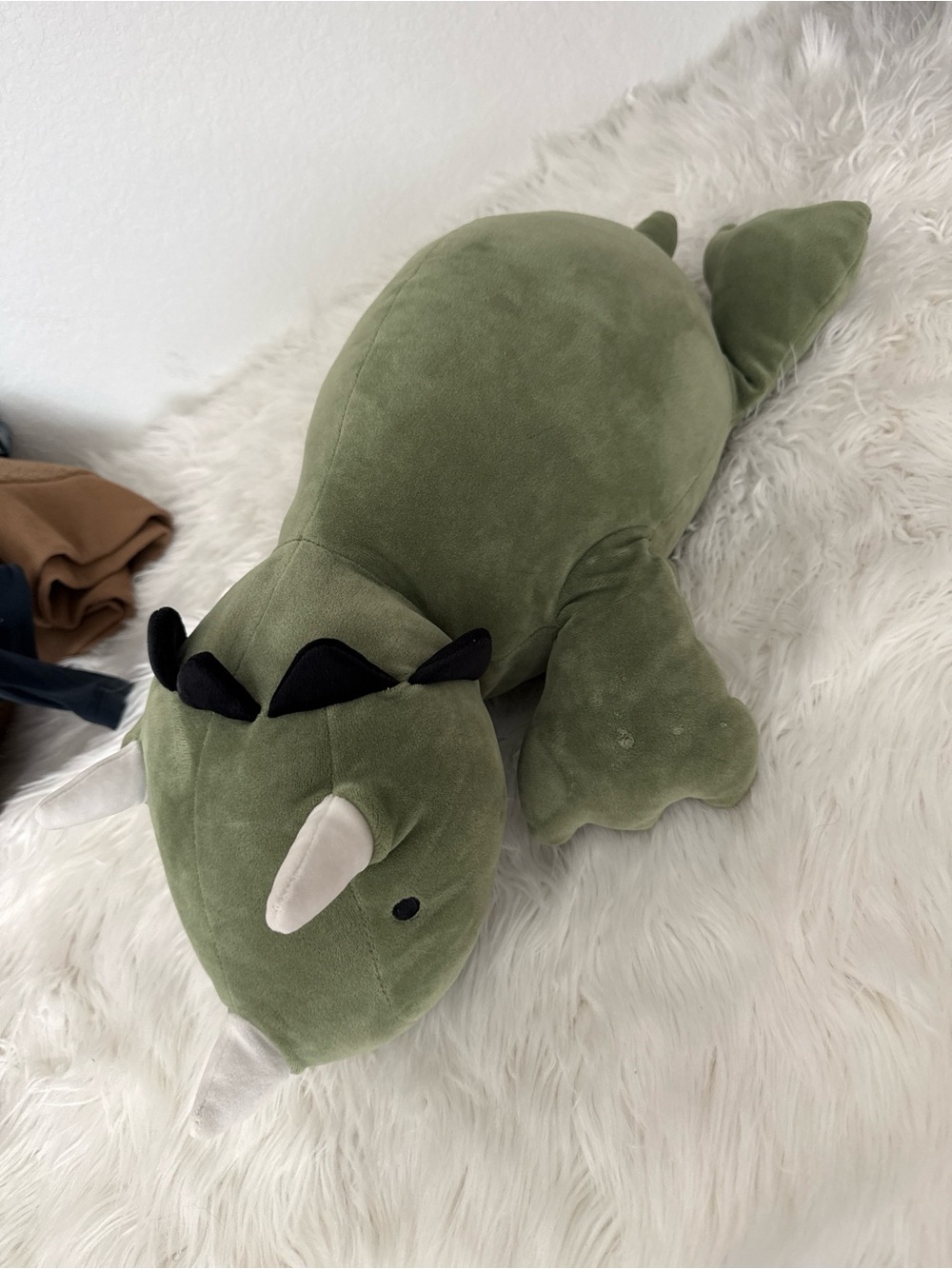 Pillowfort Olive Green Triceratops Plush